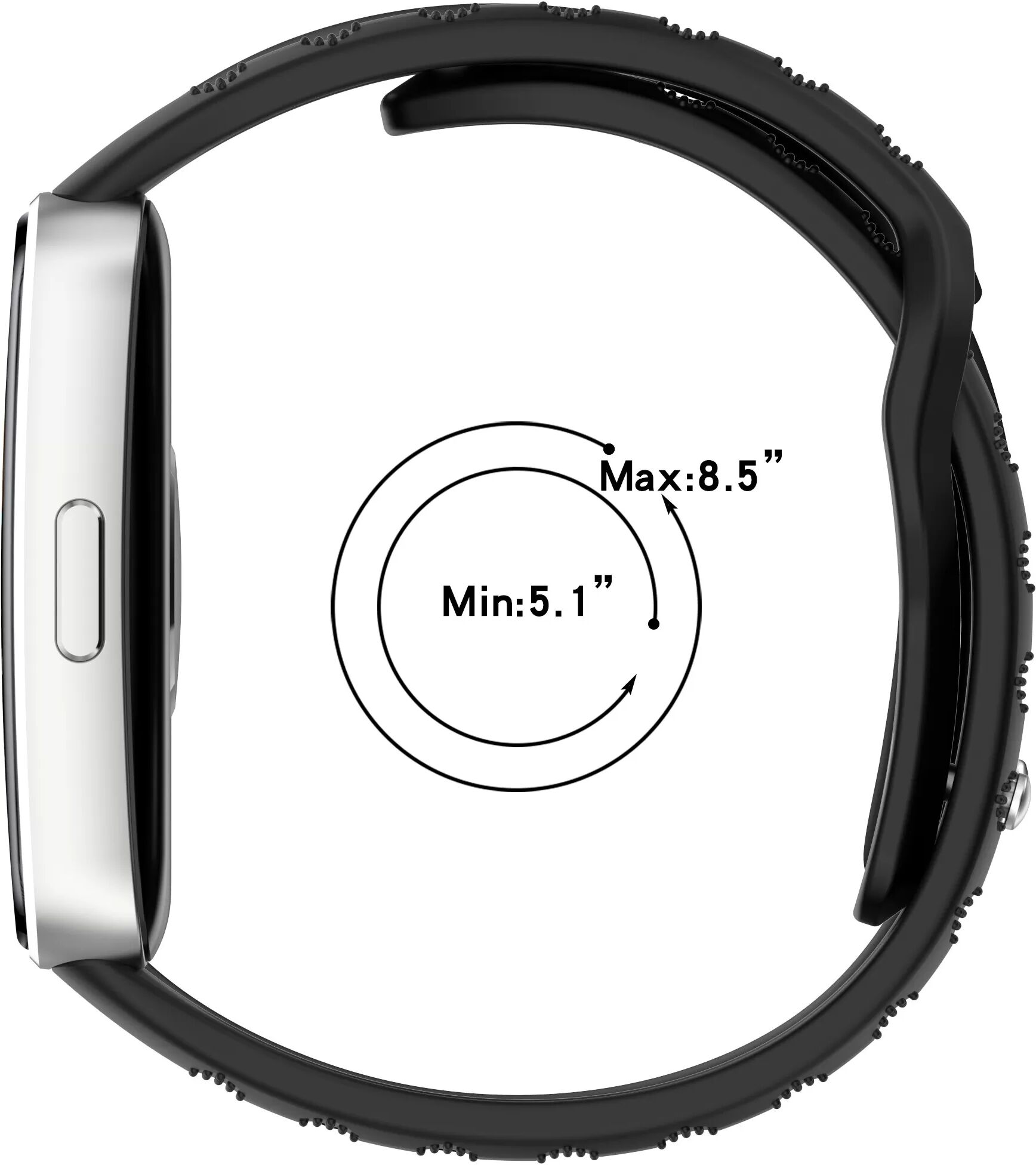 INF Silikonarmband für Huawei Band 10/9/8 - Gepunktete Textur Schwarz