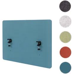 Akustik-Tischtrennwand HWC-G75, Büro-Sichtschutz Schreibtisch Pinnwand, doppelwandig Stoff/Textil ~ 60x75cm türkis