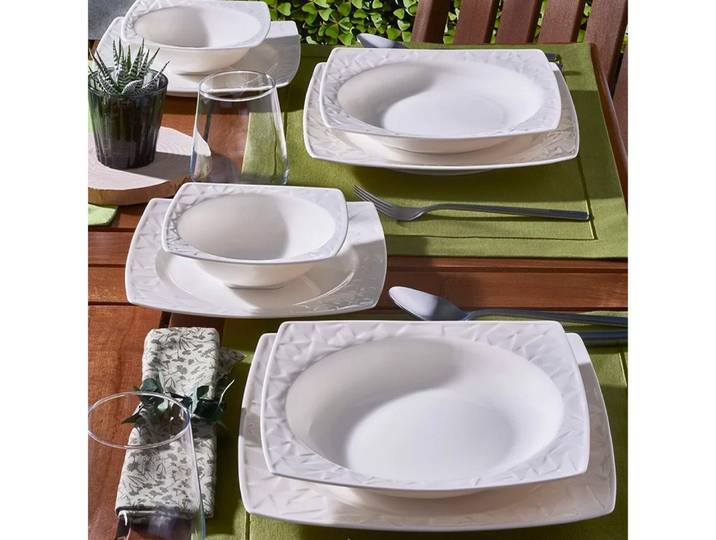 GÜRAL Porselen Tafelservice VIVENTE (24-tlg), 6 Personen, Porzellan, Modernes und elegantes Tafelservice