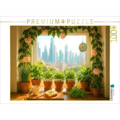CALVENDO Puzzle Fenster von Hoya umrankt | 1000 Teile Lege-Größe 64x48cm Foto-Puzzle für glückliche Stunden