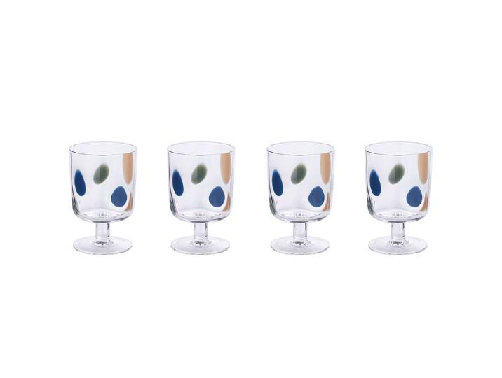 Verres à vin - Lot de 4 8 x 13 x 8cm Multicolore/Transparent