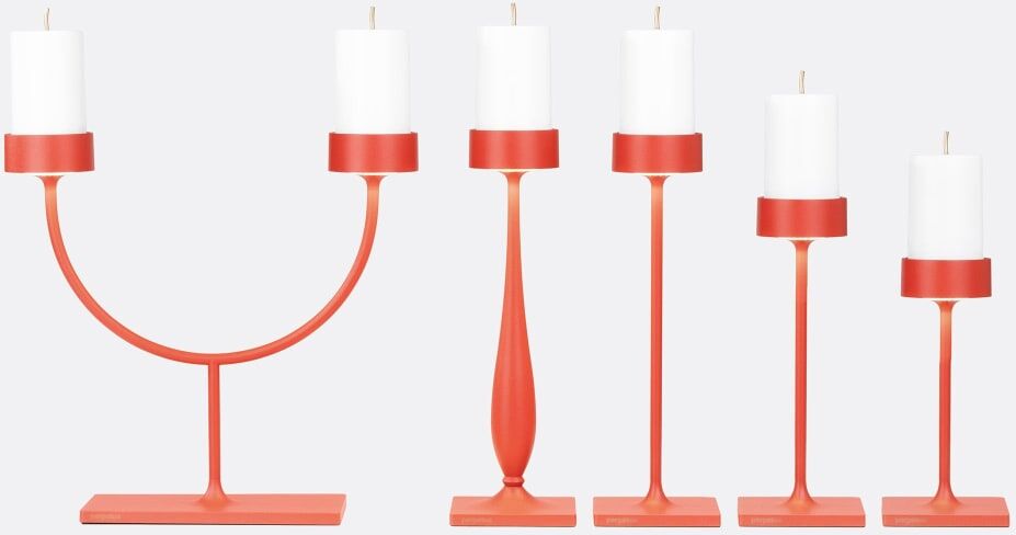 Zafferano Lámpara mesa led recargable roja, 2,2w
