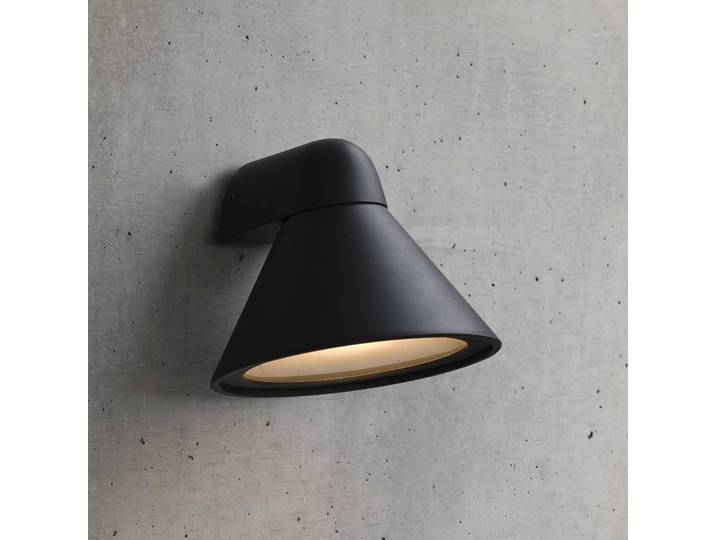 FARO BARCELONA Aussenwandleuchte Pals, dimmbar, schwarz, Aluminium, Modern, Wandleuchte außen