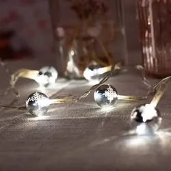 Lichter Kette LED Weihnachten Kugeln Dekoration Chrom Leuchte Lampe Licht Fenster Nordlux 80110000