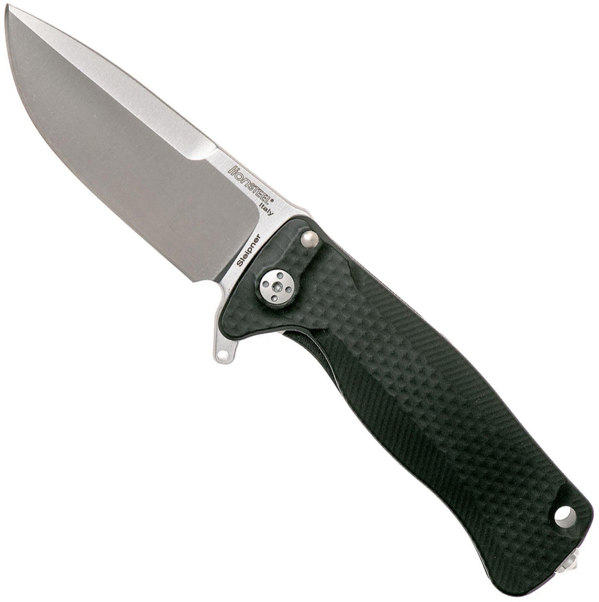 Lionsteel SR22A-BS Black Aluminium, Satin Blade