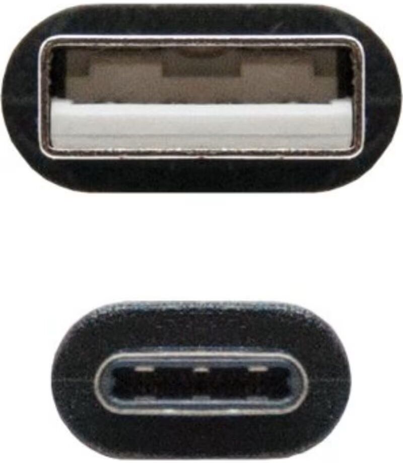 NANO CABLE Nanocable Cable Usb 20 3a Tipo Usb-C A Usb-A 1m Negro 10012101 Talla Única Unisex