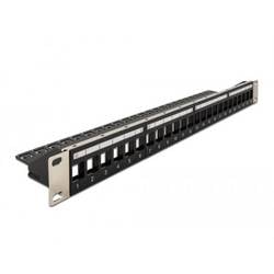 Delock 66865 Patch-Panel 483 mm (19) 1 HE Schwarz Unbestückt
