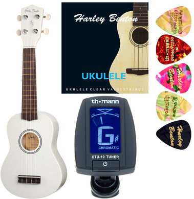 Harley Benton UK-12 White Bundle Weiß