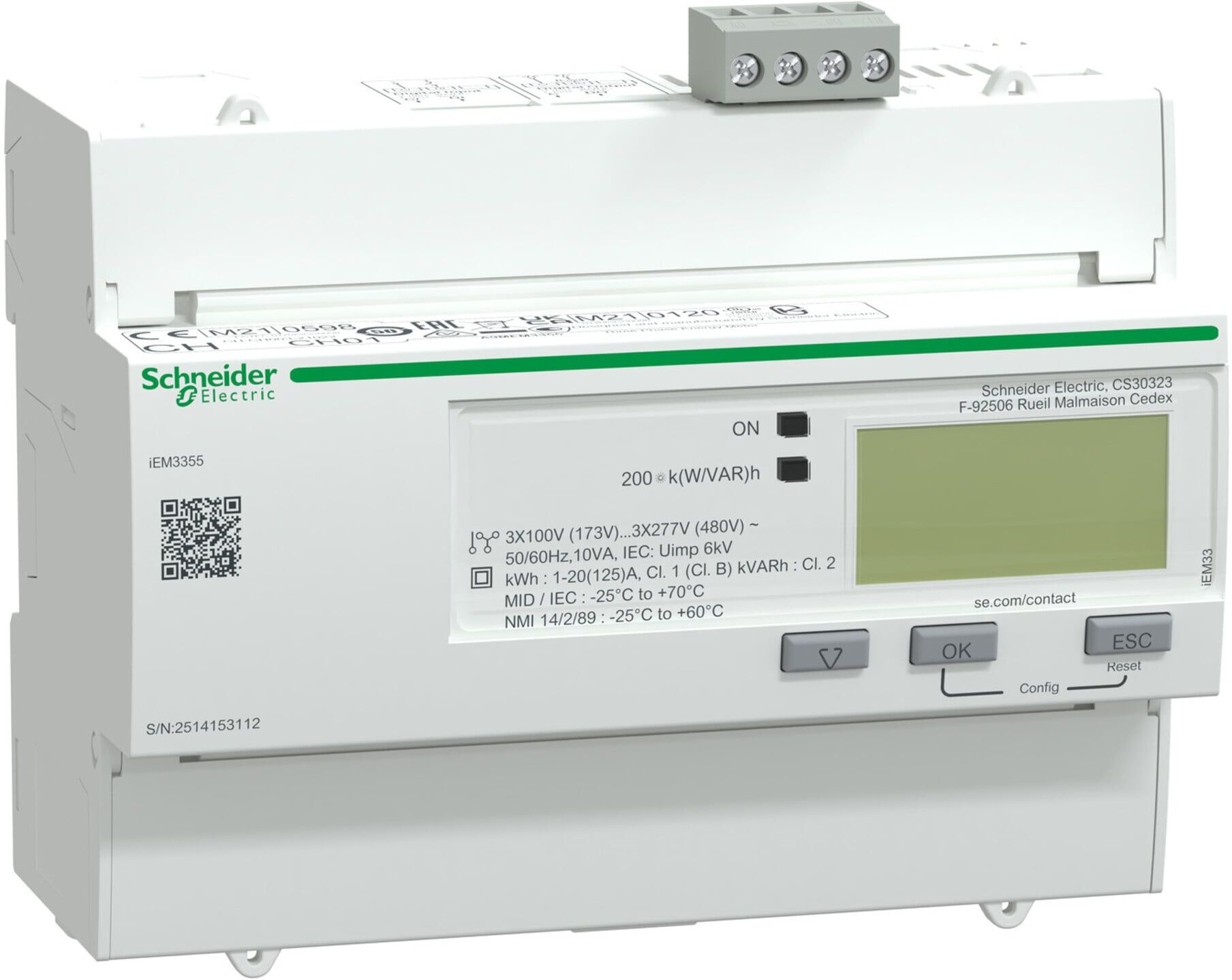 Schneider Electric Energiezähler IEM3355 3P 125A (A9MEM3355)