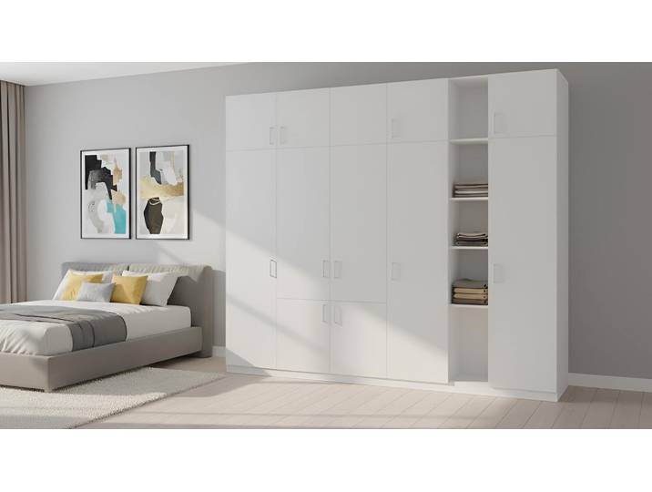 Großer Pickawood™ Kleiderschrank Premium Dekore Alpin­weiß