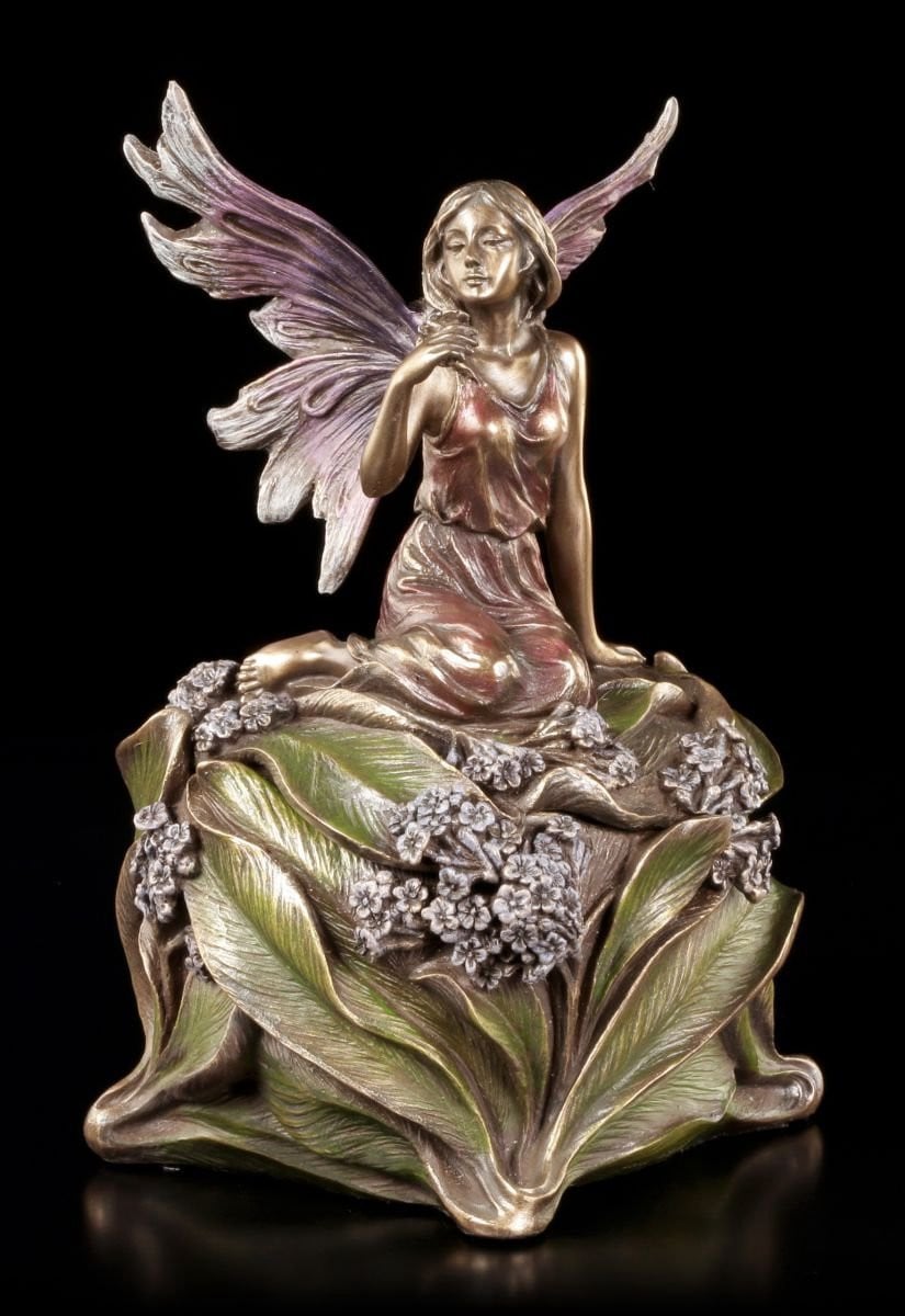 Veronese Sieradendoosje Elf op Bloemenbloesem Fee Deco Figuur