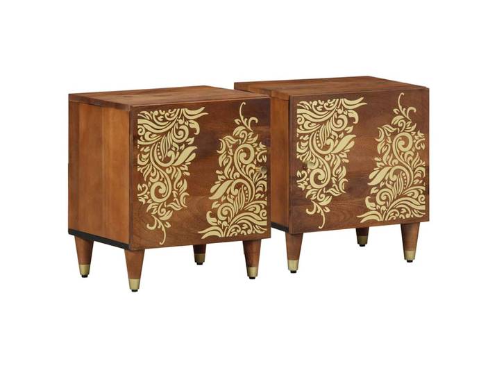 vidaXL Bedside Cabinet with Door 2 stk. Honigbraun 40 x 33 x 46 cm