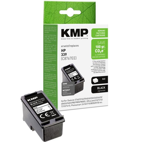 KMP H25 Tintenpatrone schwarz kompatibel mit HP C 8767 E