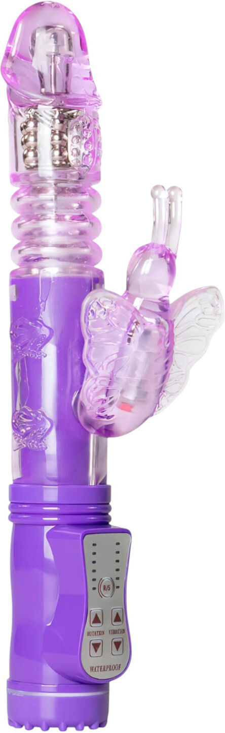 Easytoys Butterfly - Rotating & Thrusting Vibrator (Purple)