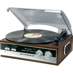 Soundmaster Plattenspieler PL186H, Riemenantrieb, manuell, mit Lautsprecher