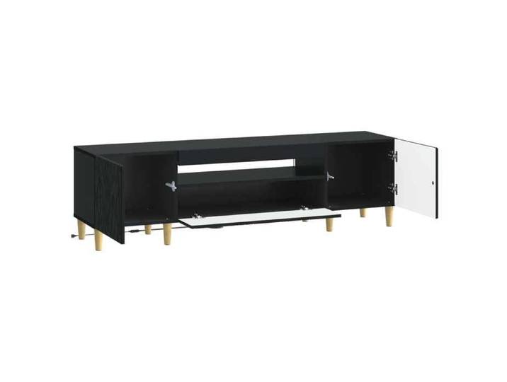 Black Month Armoire TV LED Noir en Bois d'ingénierie Meuble TV suspendu Design rectangulaire mff11n