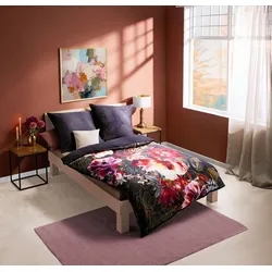 kaeppel Bettwäsche Satin Butterfly Kingdom - Designer Digital granat 135x200 cm + 80x80 cm