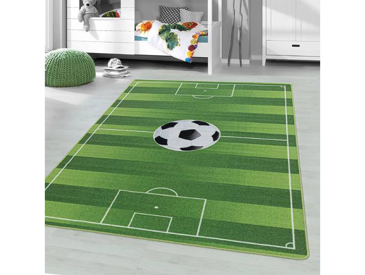 Kinderteppich Play Fußballfeld 120 x 170cm Grün