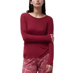 Femilet Yara Nightwear Top Long Sleeve Schokolade Viskose 44 Damen