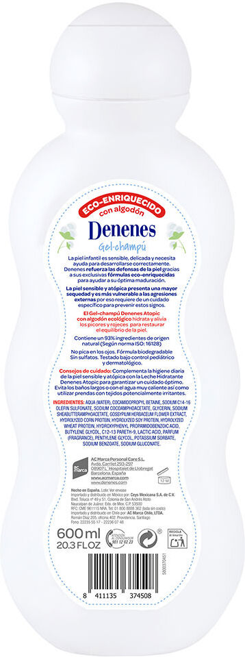 Denenes Protech gel-shampoo pelle atopica 600 ml