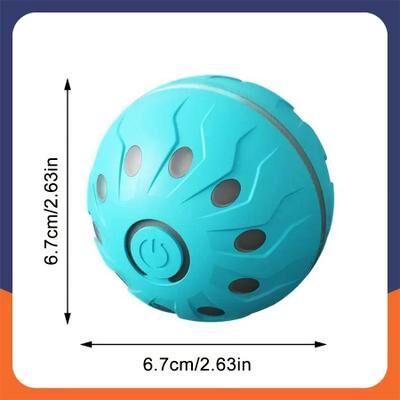 Uplift Essentials Smart Interactive Dog Toy Ball Automatic Electronic Rolling & Bouncing USB Rechargeable Ball blue Sd
