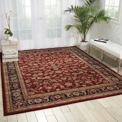Nourison Hand-tufted Persian Floral Wool and Silk Burgundy Area Rug