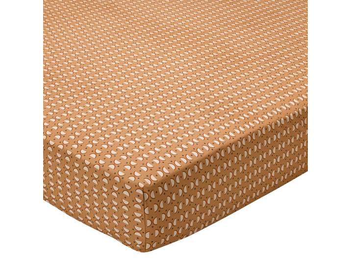 Drap-housse en coton jaune ocre 160x200x28cm