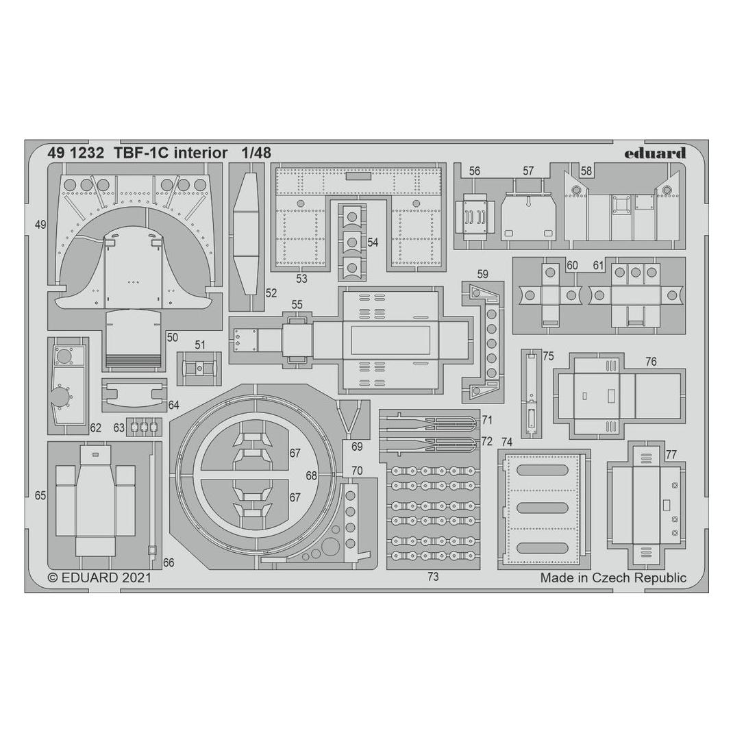 Eduard TBF-1C interior, for ACADEMY (491232)