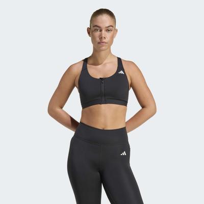 Sport-BH ADIDAS PERFORMANCE "OPTIME ESSENTIALS WORKOUT BH, MITTLERE BELASTUNG", Damen, Gr. L, N-Gr, schwarz, Obermaterial: 85% Polyester, 15% Elasthan, BHs Sport-BH