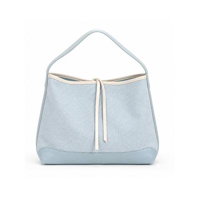 Schultertasche TONI & FRIENDS "Murnau", Damen, Gr. B/H/T: 36cm x 28cm x 13cm onesize, hellblau, Leinen, Taschen Schultertasche, Leinen Stoff Tasche