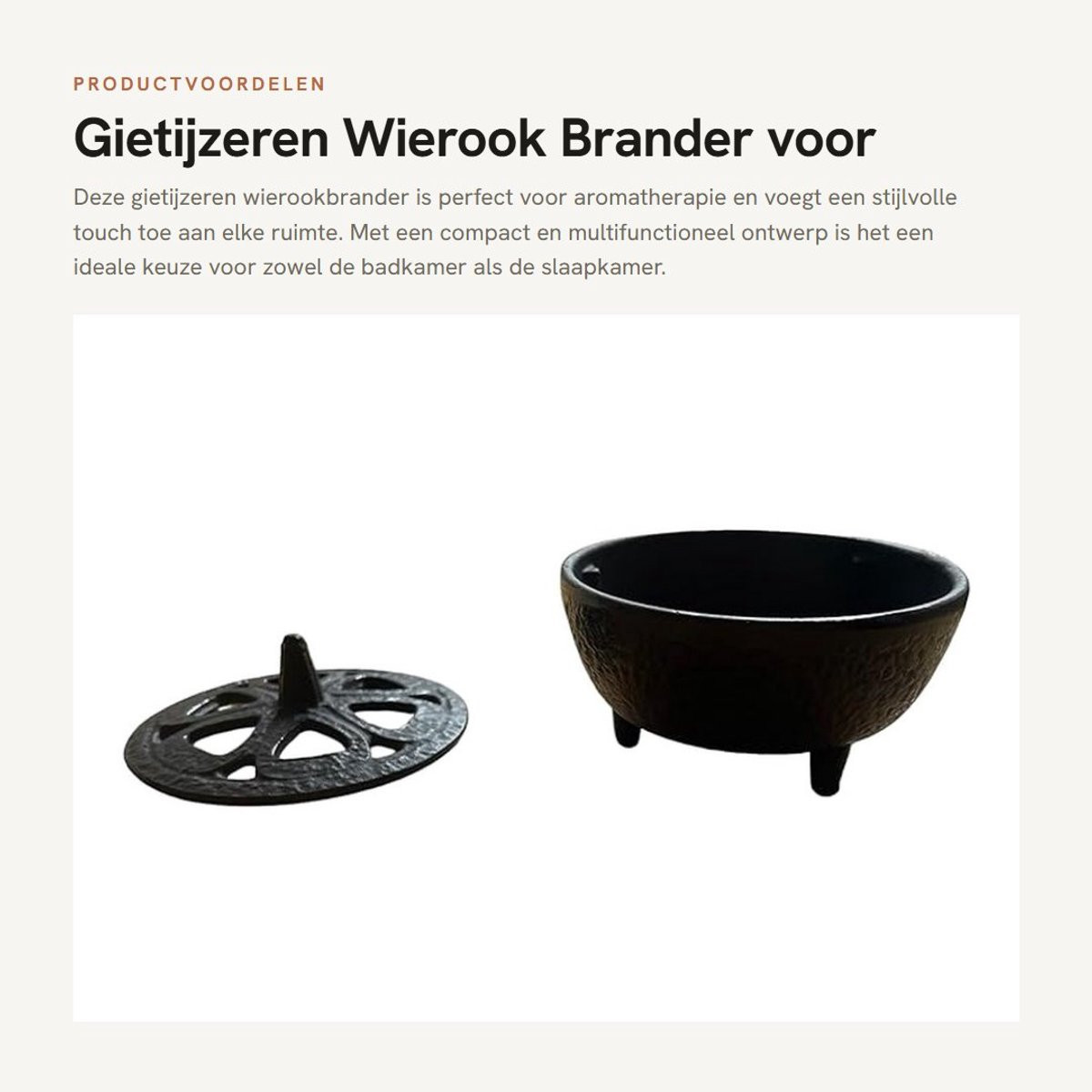 Dailygoods Wierookbrander van Gietijzer - Multifunctionele Wierookhouder voor Aromatherapie en Woondecoratie