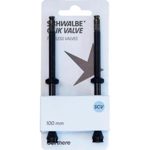 Schwalbe Tubeless-Ventil Clik Valve, schwarz, aus Aluminium, 100 mm SCV-Ventil, 1 Paar