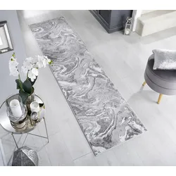 Läufer abstrakt Silber 80 x 300 cm - OUSE   Kadima Design