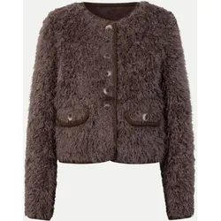 Faux-Fur Kurzjacke im Trachten-Chic Braun 36