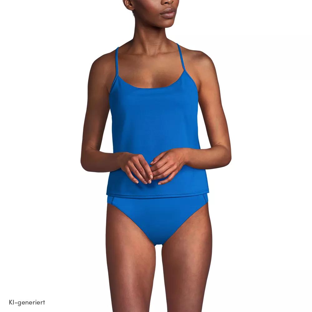 Komfort-Tankinitop mit gekreuzten Trägern für Damen, Damen, size: regular, Blau, by Lands' End