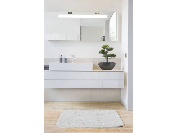 Tapis de bain Feeling 65 x 115cm Blanc/Crème