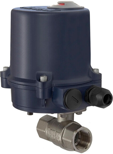 Riegler Vanne 2 voies en laiton, actionneur électrique, 230 V AC, 50 Hz, Rp 1 1/2 (350.1814R)