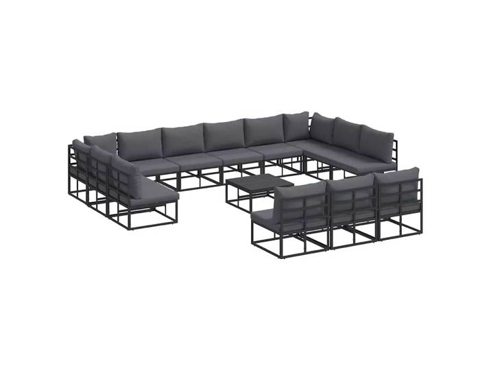 VidaXL - Outdoor-sofa aluminium, One Size, Schwarz