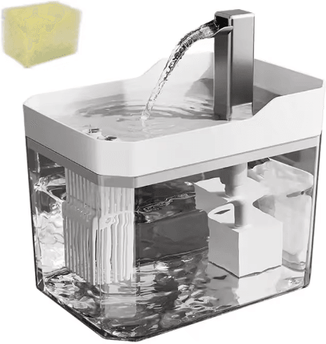 Inspire Picks Transparent Automatic Cat Water Fountain Circulating Flowing Pet Water Dispenser white 1.5l