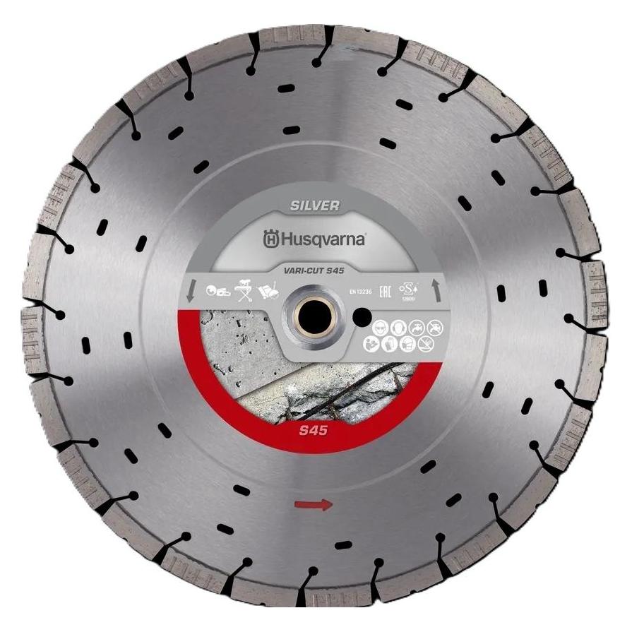 Husqvarna 534972110 Vari-Cut S45 Turbo Flat Diamanttrennscheibe Nass/Trocken Beton 300x25,4/20,0 mm (61163399)