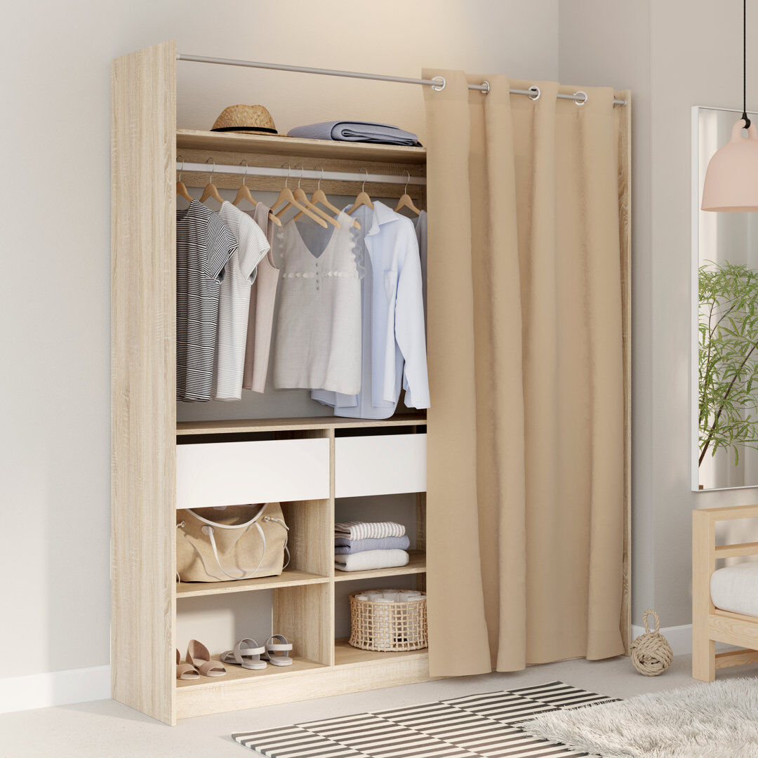 17 Stories Regnold Manufactured Wood Wardrobe Manufactured Wood 200cm H X 180cm W X 42cm D