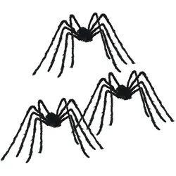 vidaXL Halloween Spinnen Dekoration 3 pcs Schwarz 200 cm