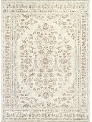 Abani Rugs Alara ALA130A Traditional Ivory Beige Vintage Floral Medallion Area Rug
