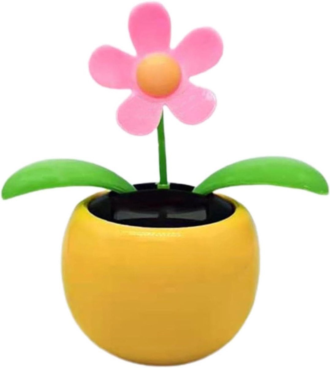 Dansende zonnebloem ornament - Geel dashboard decoratie aangedreven door zonlicht - Hoogte: 14 cm