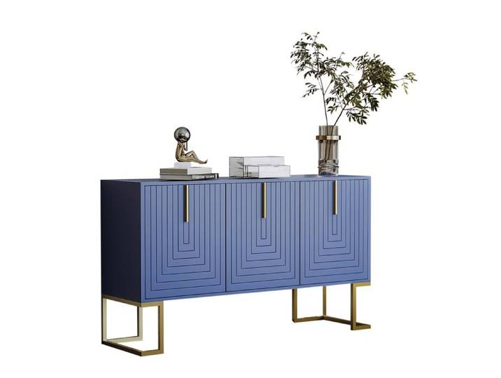 Feuille épaissie Deuxième génération épaissie et accueillante couleur moderne buffet 3 portes avec étagères réglables portes d'ar
