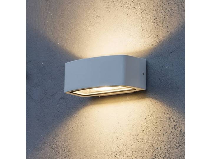 IDEAL LUX Außenwandleuchte Andromeda, dimmbar, weiß / opal, für Badezimmer, Aluminium, Modern, Wandlampe