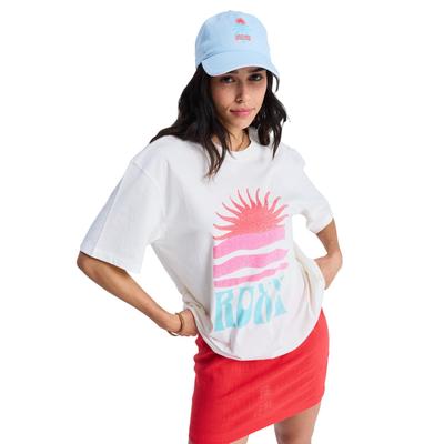 T-Shirt ROXY "Hangloose Poster", Damen, Gr. XS, weiß (coconut milk), Obermaterial: 100% Baumwolle., Shirts T-Shirt