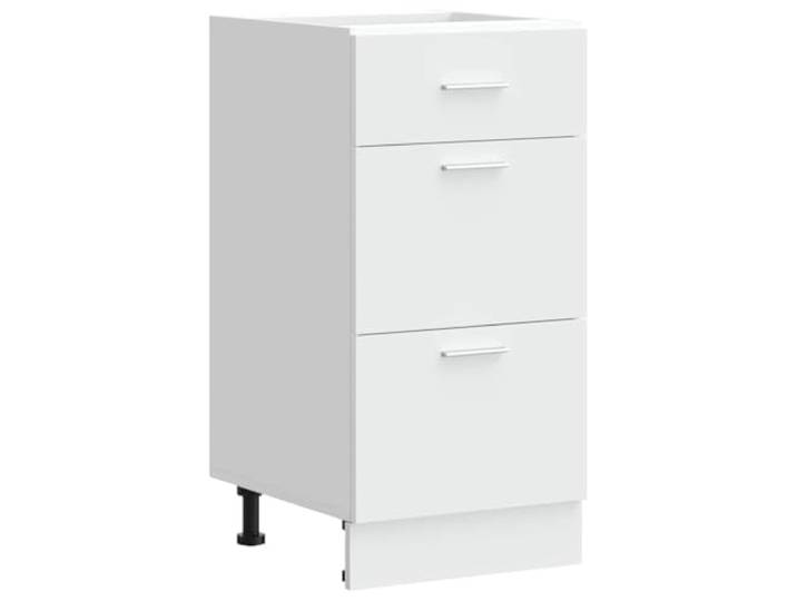 HKTMGDNG Küchenunterschrank Lyon Weiß 40x46x81,5 cm Holzwerkstoff Kompakter Beistellschrank für Küche und Esszimmer mit verstellbaren Füßen und robuster Bauweise.