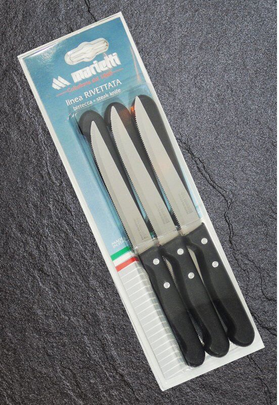 Set coltelli bistecca Marietti 1860 112RBV6N RIVETTATA lama dentata (1