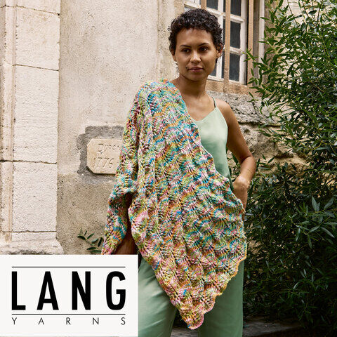 Strickanleitung – Schultertuch "Bertine" aus Lang Yarns Lisboa